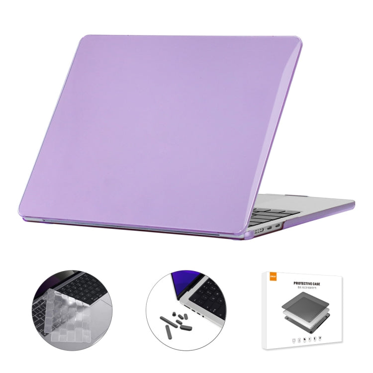 For MacBook Air 13.6 2022 A2681 US Version ENKAY 3 in 1 Crystal Laptop Case with TPU Keyboard Film / Anti-dust Plugs (Light Purple) - free shipping - PMC TechLife - Order now!