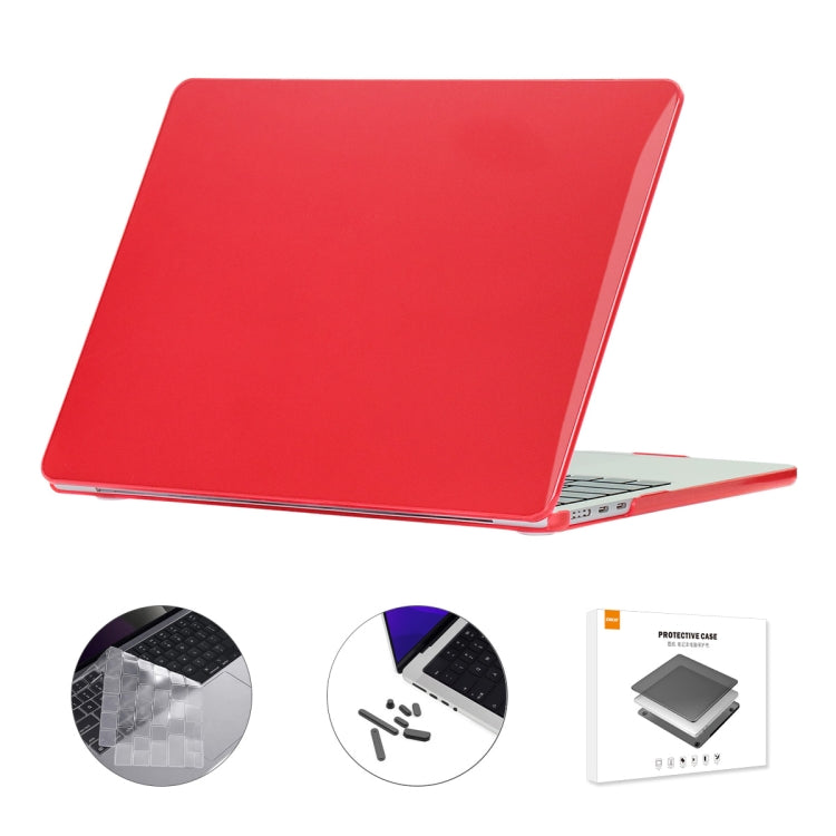 For MacBook Air 13.6 2022/2024 A2681 M2 / A3113 M3 US Version ENKAY 3 in 1 Crystal Laptop Case with TPU Keyboard Film / Anti-dust Plugs (Red) - free shipping - PMC TechLife - Order now!