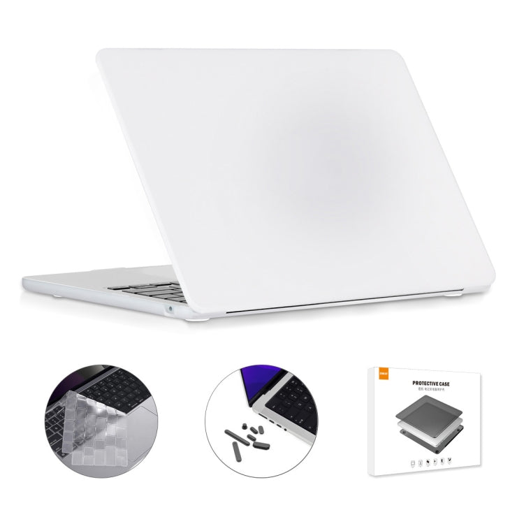 For MacBook Air 13.6 2022/2024 A2681 M2 / A3113 M3 US Version ENKAY 3 in 1 Matte Laptop Case with TPU Keyboard Film / Anti-dust Plugs(White) - MacBook Air Cases by ENKAY | Online Shopping South Africa | PMC TechLife | Buy Now Pay Later Mobicred