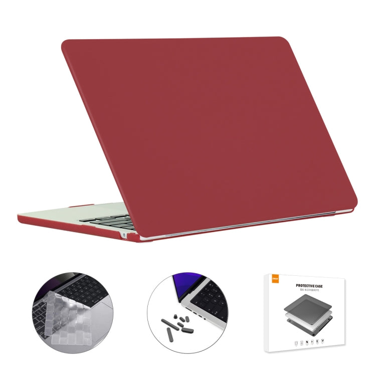 For MacBook Air 13.6 2022/2024 A2681 M2 / A3113 M3 US Version ENKAY 3 in 1 Matte Laptop Case with TPU Keyboard Film / Anti-dust Plugs (Wine Red) - free shipping - PMC TechLife - Order now!