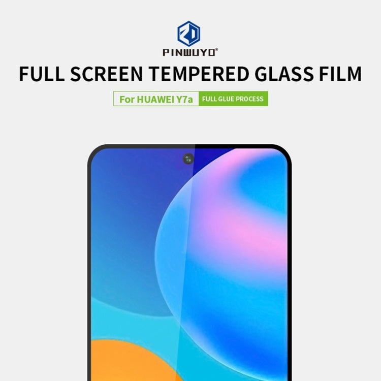 For Huawei Y7a PINWUYO 9H 2.5D Full Screen Tempered Glass Film(Black) -  by PINWUYO | Online Shopping South Africa | PMC TechLife | Buy Now Pay Later Mobicred