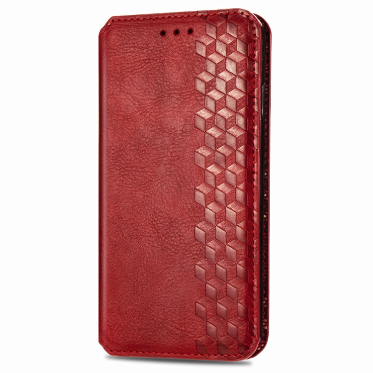 For vivo Y20 Cubic Grid Pressed Horizontal Flip Magnetic PU Leather Case with Holder & Card Slots & Wallet(Red) - free shipping - PMC TechLife - Order now!