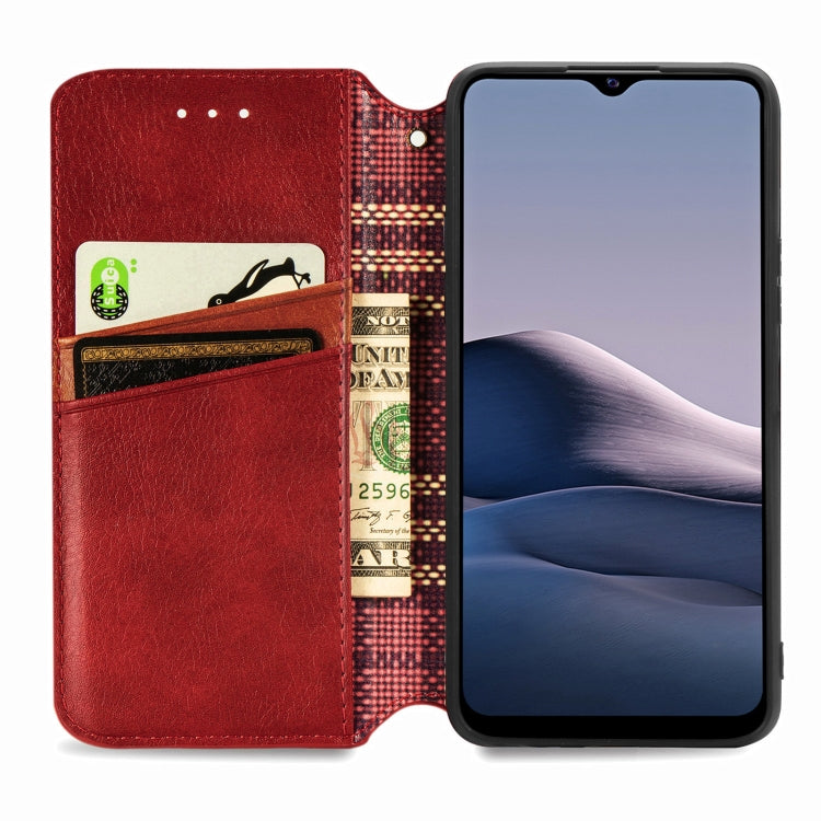 For vivo Y20 Cubic Grid Pressed Horizontal Flip Magnetic PU Leather Case with Holder & Card Slots & Wallet(Red) - free shipping - PMC TechLife - Order now!