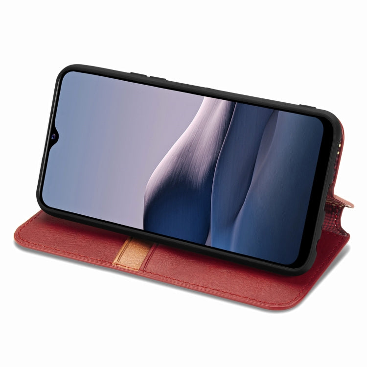 For vivo Y20 Cubic Grid Pressed Horizontal Flip Magnetic PU Leather Case with Holder & Card Slots & Wallet(Red) - free shipping - PMC TechLife - Order now!