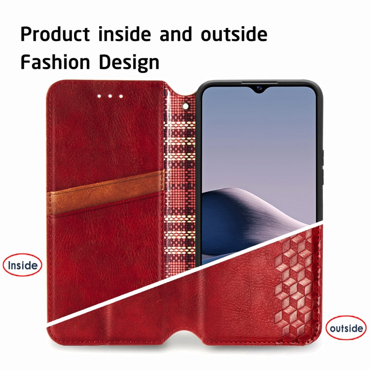 For vivo Y20 Cubic Grid Pressed Horizontal Flip Magnetic PU Leather Case with Holder & Card Slots & Wallet(Red) - free shipping - PMC TechLife - Order now!