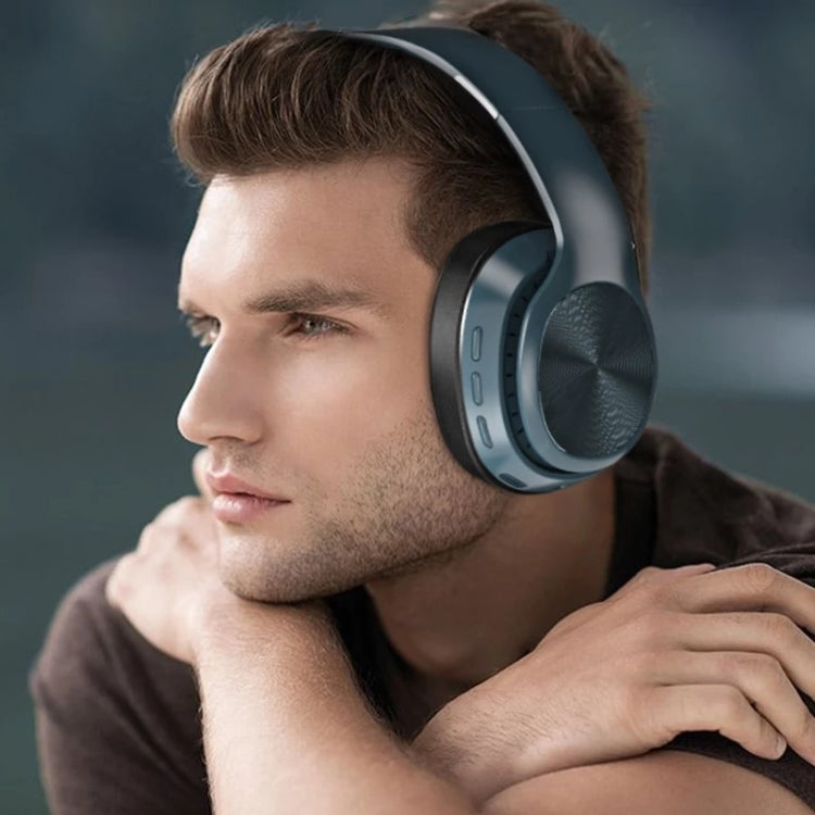 VJ320 Bluetooth 5.0 Head-mounted Foldable Wireless Headphones Support TF Card with Mic(Blue) - Headset & Headphone by PMC TechLife | Online Shopping South Africa | PMC TechLife