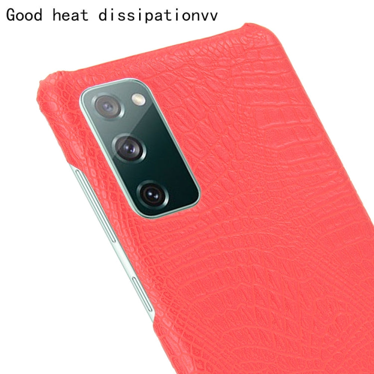 For Samsung Galaxy S20 FE Shockproof Crocodile Texture PC + PU Case(Red) - Galaxy S20 FE Cases by NILLKIN | Online Shopping South Africa | PMC TechLife
