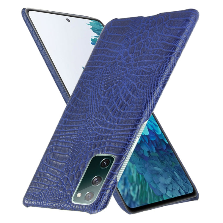 For Samsung Galaxy S20 FE Shockproof Crocodile Texture PC + PU Case(Blue) - Galaxy S20 FE Cases by NILLKIN | Online Shopping South Africa | PMC TechLife