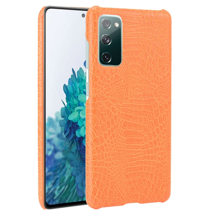 For Samsung Galaxy S20 FE Shockproof Crocodile Texture PC + PU Case(Orange) - Galaxy S20 FE Cases by NILLKIN | Online Shopping South Africa | PMC TechLife