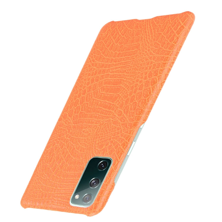 For Samsung Galaxy S20 FE Shockproof Crocodile Texture PC + PU Case(Orange) - Galaxy S20 FE Cases by NILLKIN | Online Shopping South Africa | PMC TechLife