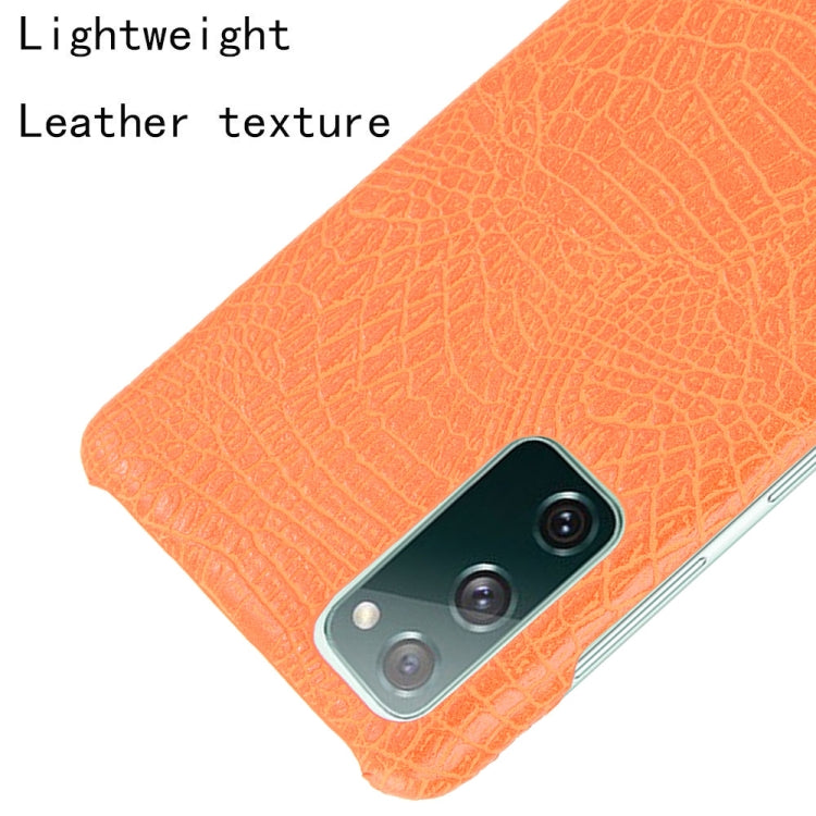 For Samsung Galaxy S20 FE Shockproof Crocodile Texture PC + PU Case(Orange) - Galaxy S20 FE Cases by NILLKIN | Online Shopping South Africa | PMC TechLife