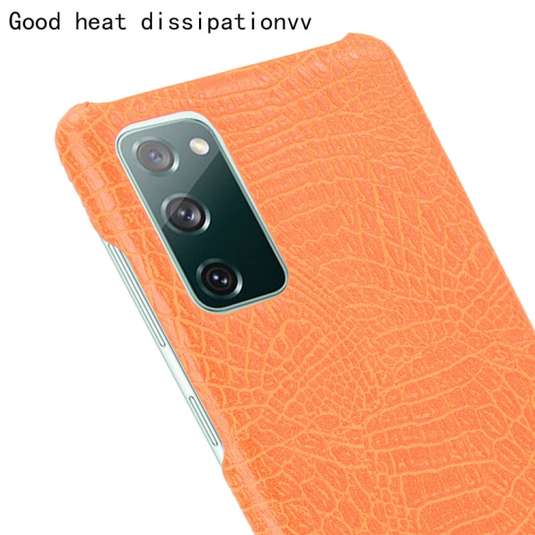 For Samsung Galaxy S20 FE Shockproof Crocodile Texture PC + PU Case(Orange) - Galaxy S20 FE Cases by NILLKIN | Online Shopping South Africa | PMC TechLife