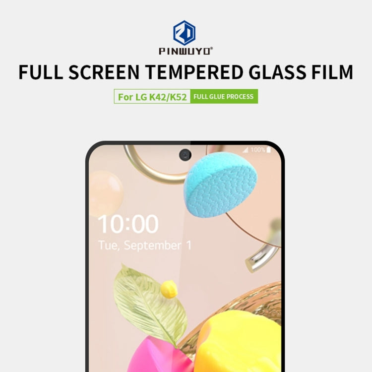 For LG K42 / K52 PINWUYO 9H 2.5D Full Screen Tempered Glass Film(Black) - free shipping - PMC TechLife - Order now!