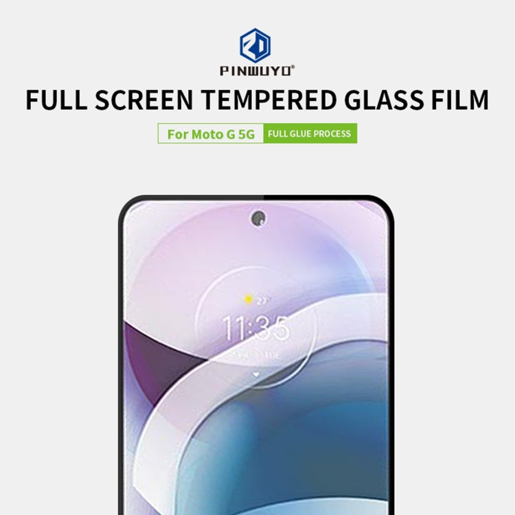 For MOTO G 5G PINWUYO 9H 2.5D Full Screen Tempered Glass Film(Black) - Motorola Tempered Glass by PINWUYO | Online Shopping South Africa | PMC TechLife | Buy Now Pay Later Mobicred