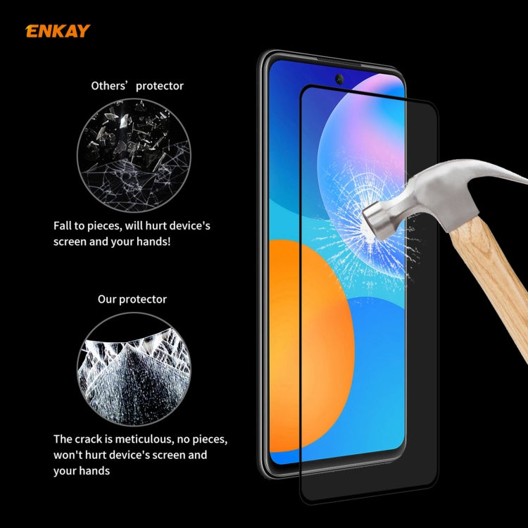For Huawei P Smart 2021 ENKAY Hat-Prince Full Glue 0.26mm 9H 2.5D Tempered Glass Full Coverage Film - free shipping - PMC TechLife - Order now!