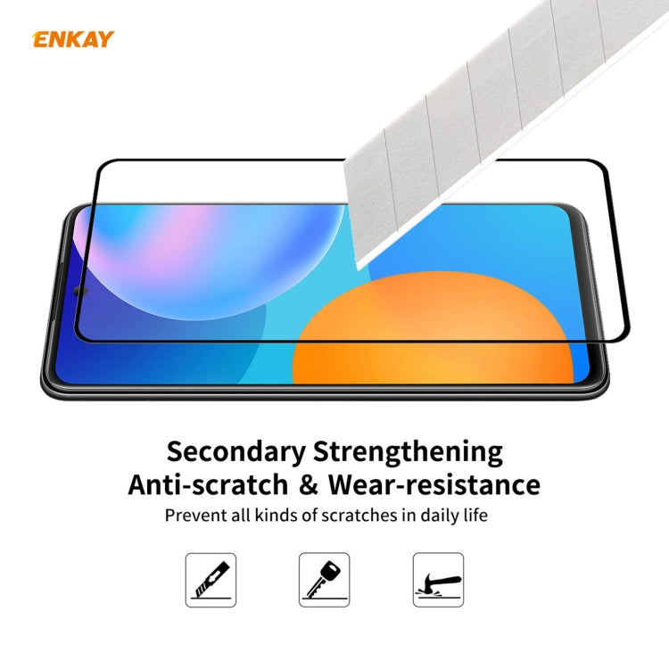 For Huawei P Smart 2021 ENKAY Hat-Prince Full Glue 0.26mm 9H 2.5D Tempered Glass Full Coverage Film - free shipping - PMC TechLife - Order now!