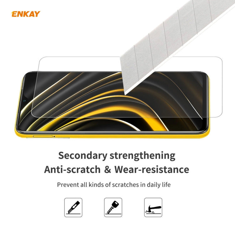 For Xiaomi Poco M3 5 PCS ENKAY Hat-Prince 0.26mm 9H 2.5D Curved Edge Tempered Glass Film -  by ENKAY | Online Shopping South Africa | PMC TechLife | Buy Now Pay Later Mobicred
