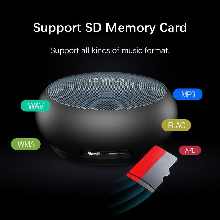 EWA A110 IPX5 Waterproof Portable Mini Metal Wireless Bluetooth Speaker Supports 3.5mm Audio & 32GB TF Card & Calls(Silver) - Mini Speaker by EWA | Online Shopping South Africa | PMC TechLife | Buy Now Pay Later Mobicred