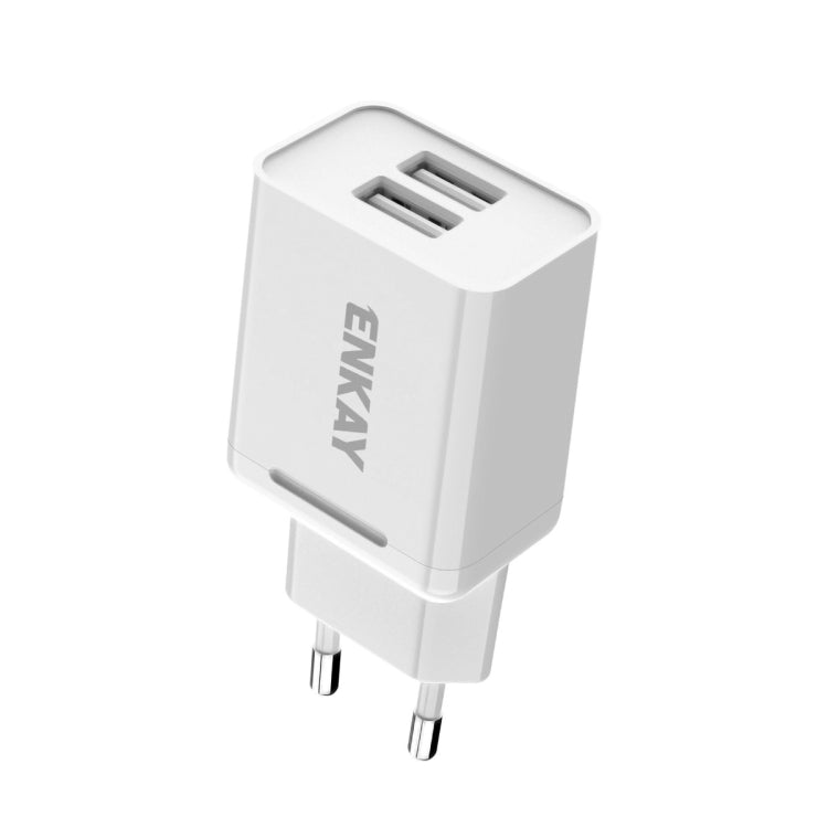 ENKAY Hat-Prince T003-1 10.5W 2.1A Dual USB Travel Charger Power Adapter for Huawei / Xiaomi / Samsung, EU Plug - free shipping - PMC TechLife - Order now!