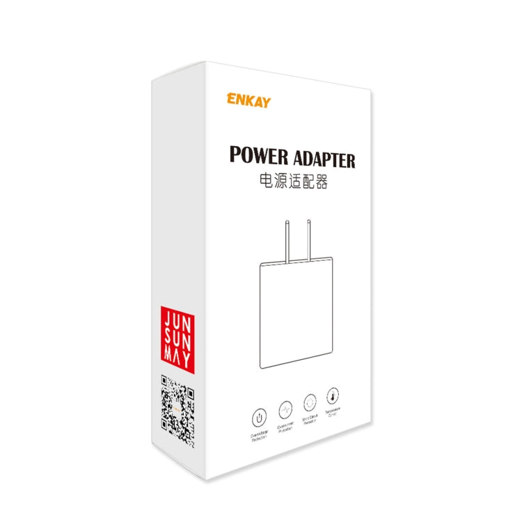 ENKAY Hat-Prince T033 18W 3A QC3.0 Fast Charging Power Adapter EU Plug Portable Travel Charger With 3A 1m 8 Pin Cable - free shipping - PMC TechLife - Order now!