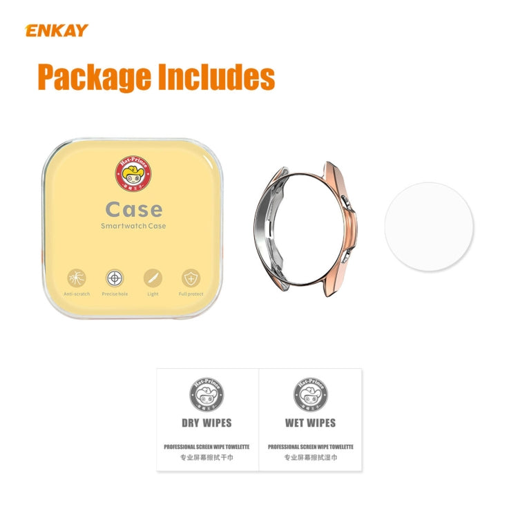 For Samsung Galaxy Watch 3 41mm 2 in 1 ENKAY Hat-Prince Electroplate Soft TPU Case + 0.2mm 9H 2.15D Curved Edge Tempered Glass Film(Rose Gold) - free shipping - PMC TechLife - Order now!