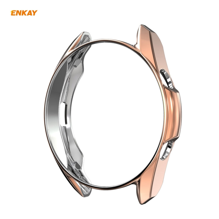 For Samsung Galaxy Watch 3 45mm 2 in 1 ENKAY Hat-Prince Electroplate Soft TPU Case + 0.2mm 9H 2.15D Curved Edge Tempered Glass Film(Rose Gold) - free shipping - PMC TechLife - Order now!