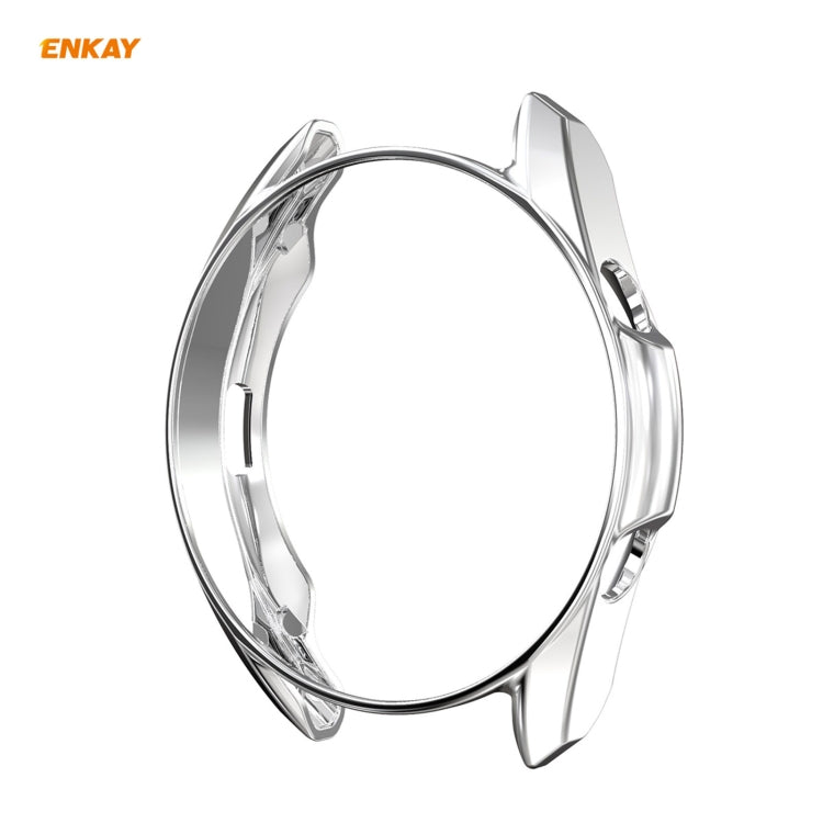 For Samsung Galaxy Watch 3 45mm 2 in 1 ENKAY Hat-Prince Electroplate Soft TPU Case + 0.2mm 9H 2.15D Curved Edge Tempered Glass Film(Silver) - free shipping - PMC TechLife - Order now!