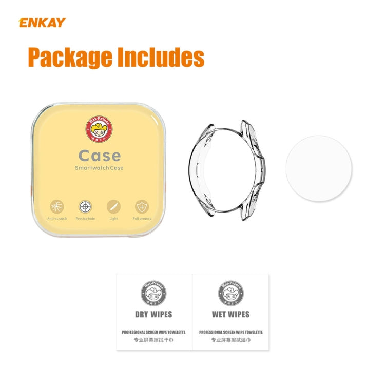 For Samsung Galaxy Watch 3 45mm 2 in 1 ENKAY Hat-Prince Transparent Soft TPU Case + 0.2mm 9H 2.15D Curved Edge Tempered Glass Film - Watch Cases by ENKAY | Online Shopping South Africa | PMC TechLife | Buy Now Pay Later Mobicred