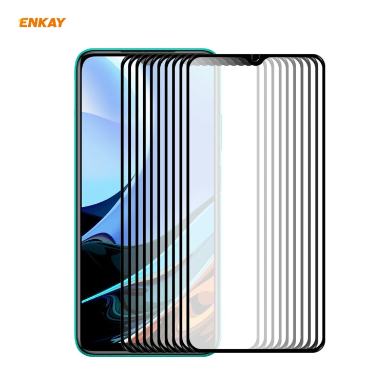 For Xiaomi Redmi 9T 10 PCS ENKAY Hat-Prince Full Glue 0.26mm 9H 2.5D Tempered Glass Full Coverage Film - free shipping - PMC TechLife - Order now!
