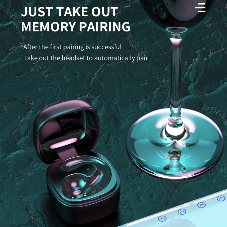 T25 Over-ear Bluetooth 5.0 Single-ear Invisible Wireless Earphone High Definition Call Super Long Standby Bone Conduction Earphone(Black) - Bluetooth Earphone by PMC TechLife | Online Shopping South Africa | PMC TechLife