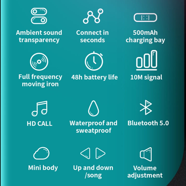 T25 Over-ear Bluetooth 5.0 Single-ear Invisible Wireless Earphone High Definition Call Super Long Standby Bone Conduction Earphone(Black) - Bluetooth Earphone by PMC TechLife | Online Shopping South Africa | PMC TechLife