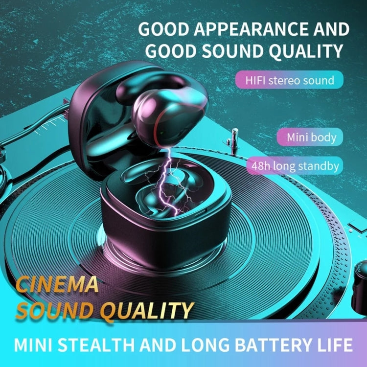 T25 Over-ear Bluetooth 5.0 Single-ear Invisible Wireless Earphone High Definition Call Super Long Standby Bone Conduction Earphone(White) - Bluetooth Earphone by PMC TechLife | Online Shopping South Africa | PMC TechLife