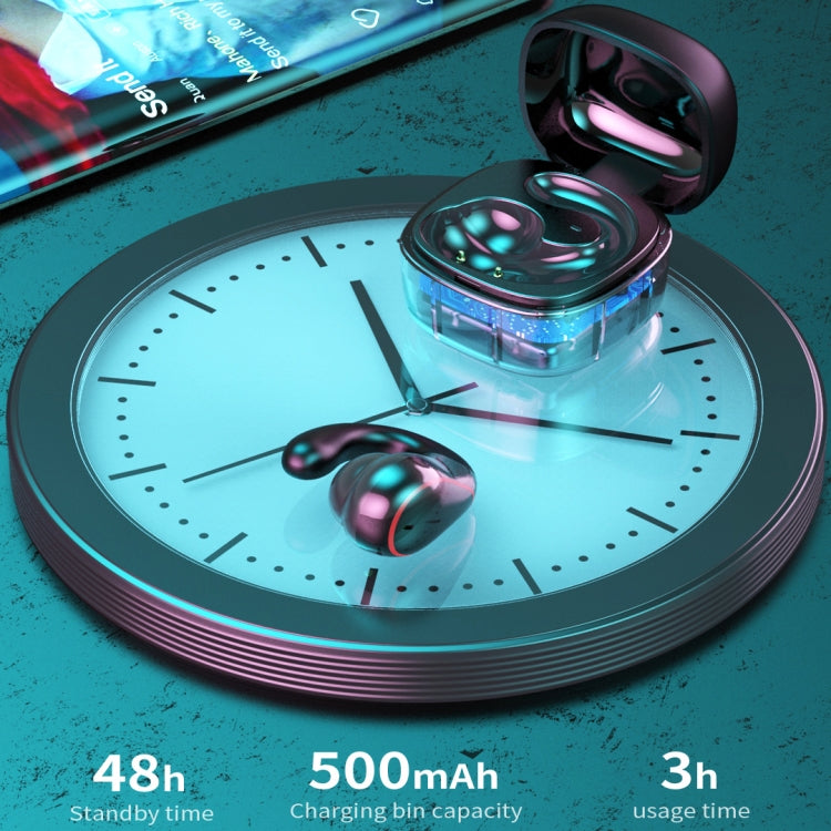 T25 Over-ear Bluetooth 5.0 Single-ear Invisible Wireless Earphone High Definition Call Super Long Standby Bone Conduction Earphone(Black) - Bluetooth Earphone by PMC TechLife | Online Shopping South Africa | PMC TechLife