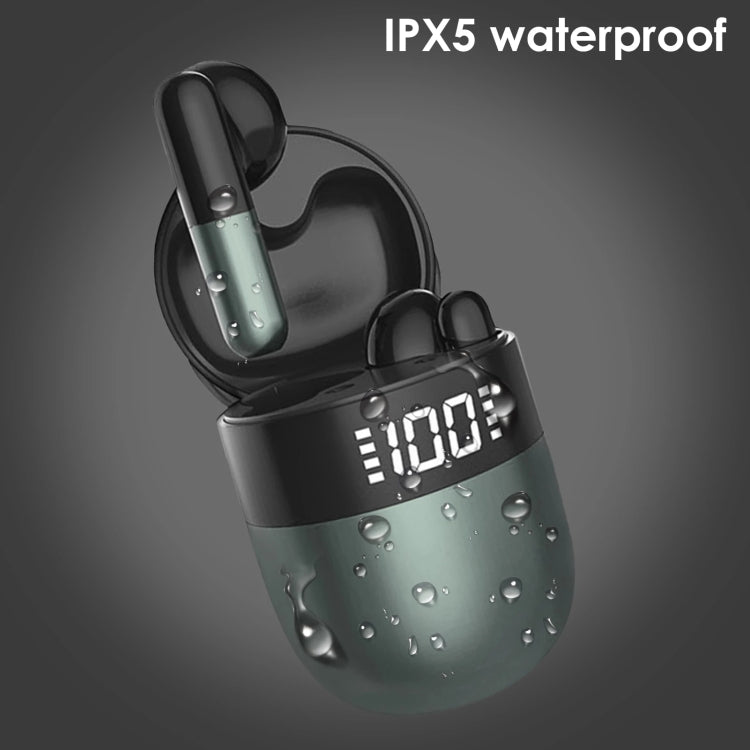 J28 TWS Wireless Bluetooth Earphones LED Digital Display HIFI Music Sport Earphone(Green) - TWS Earphone by PMC TechLife | Online Shopping South Africa | PMC TechLife