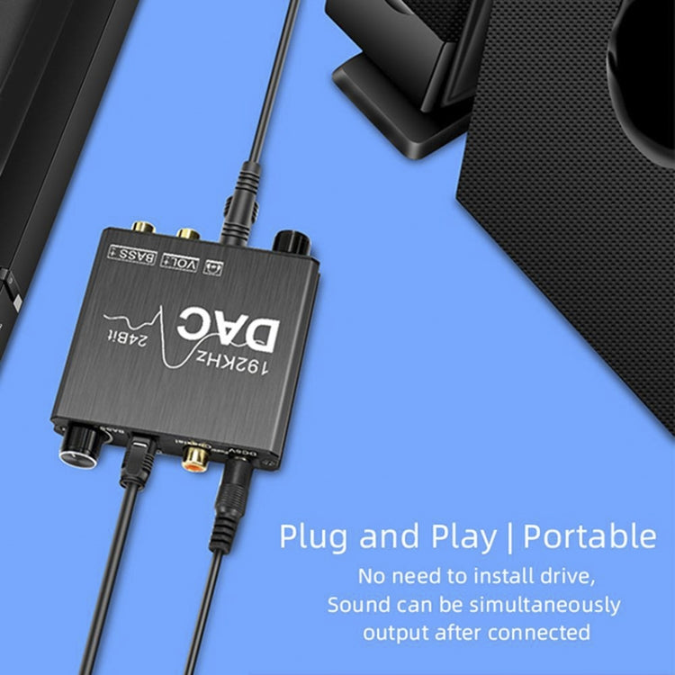 Digital To Analog Audio Converter Stereo Extractor DAC Amplifier Optical SPDIF 192Khz 24Bit - RCA Adapter by PMC TechLife | Online Shopping South Africa | PMC TechLife