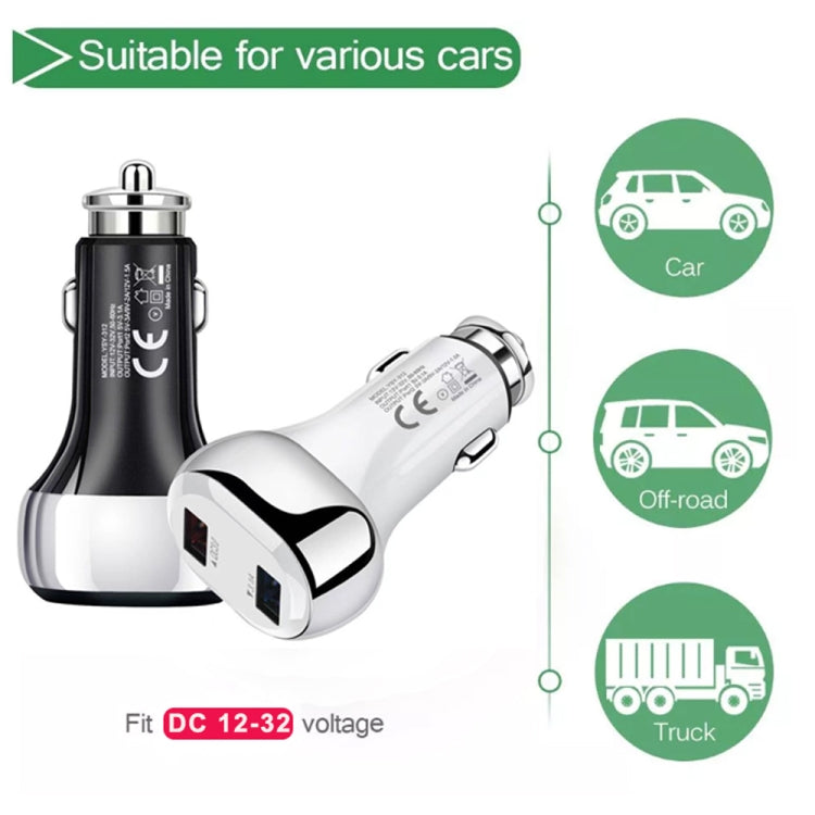 YSY-312 18W Portable QC3.0 Dual USB Mobile Phones and Tablet PCs Universal Car Charger(Black) - Car Charger by PMC TechLife | Online Shopping South Africa | PMC TechLife
