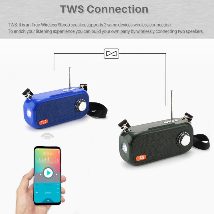 T&G TG613 TWS Solar Portable Bluetooth Speakers with LED Flashlight, Support TF Card / FM / AUX / U Disk(Gray) - Desktop Speaker by T&G | Online Shopping South Africa | PMC TechLife | Buy Now Pay Later Mobicred