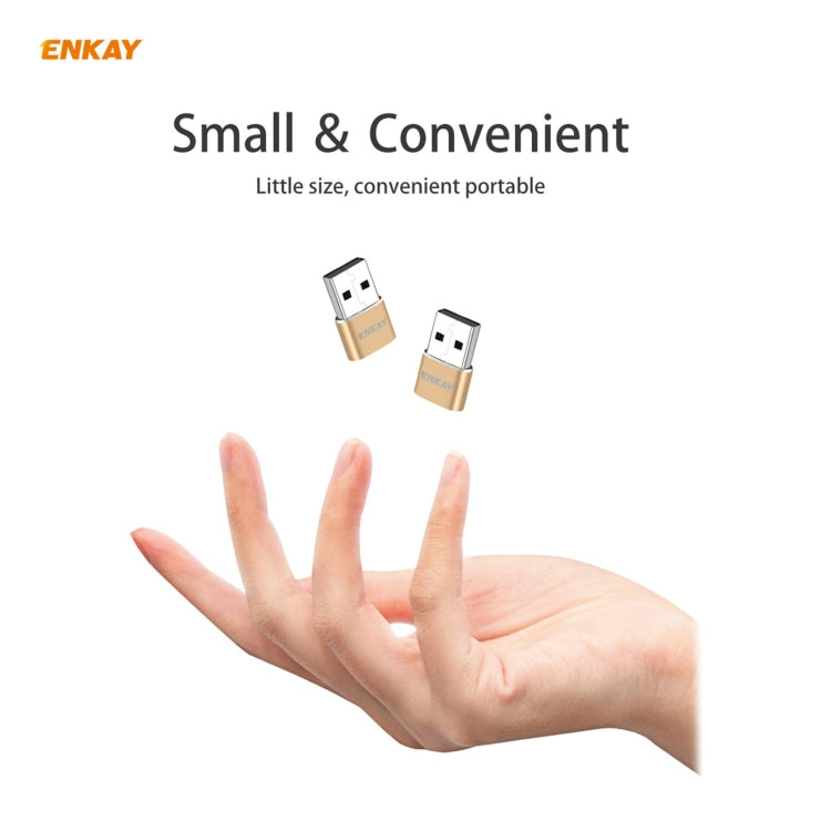 ENKAY ENK-AT105 USB Male to USB-C / Type-C Female Aluminium Alloy Adapter Converter, Support Quick Charging & Data Transmission(Gold) - Type-C Adapter by ENKAY | Online Shopping South Africa | PMC TechLife | Buy Now Pay Later Mobicred