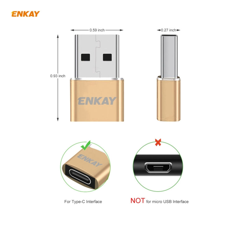 ENKAY ENK-AT105 USB Male to USB-C / Type-C Female Aluminium Alloy Adapter Converter, Support Quick Charging & Data Transmission(Red) - Type-C Adapter by ENKAY | Online Shopping South Africa | PMC TechLife | Buy Now Pay Later Mobicred