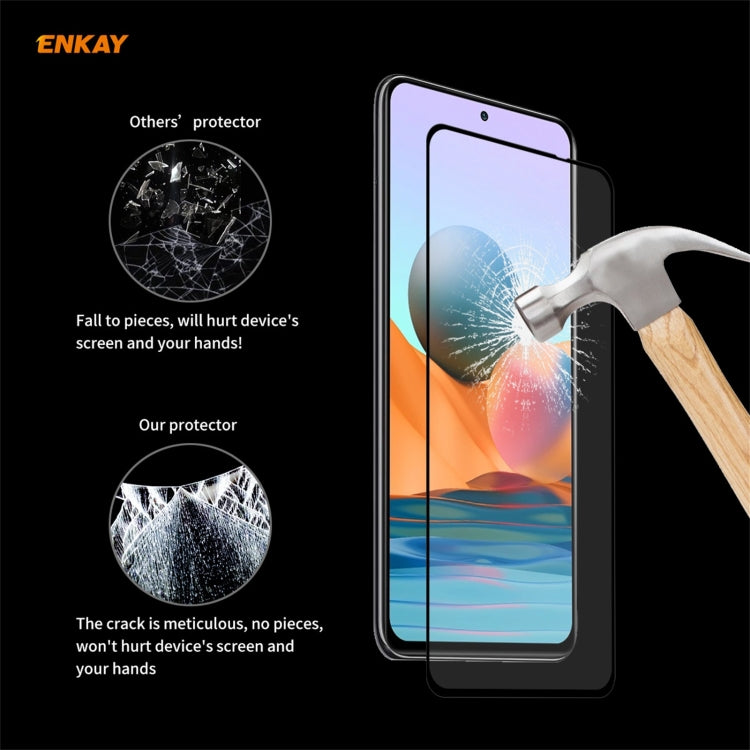 For Redmi Note 10 Pro / Note 10 Pro Max 10 PCS ENKAY Hat-Prince Full Glue 0.26mm 9H 2.5D Tempered Glass Full Coverage Film - free shipping - PMC TechLife - Order now!