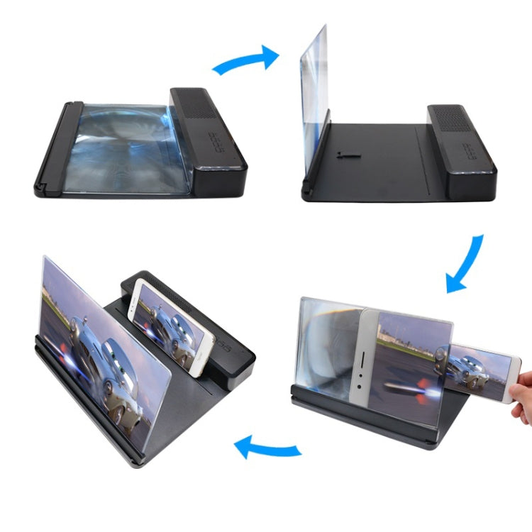 3D Phone Screen Magnifier HD Screen Smartphone Movie Video Magnifier Portable Folding Enlarged Screen Expander Stand Desk Holder(black) - Screen Magnifier by PMC TechLife | Online Shopping South Africa | PMC TechLife