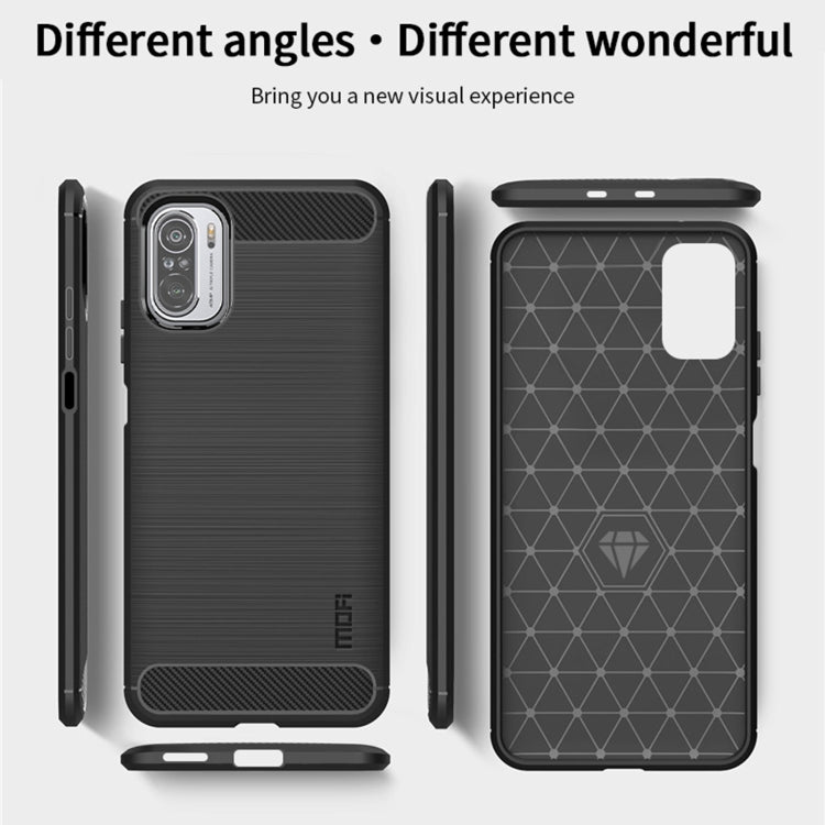 For Xiaomi Redmi K40 / K40 Pro / K40 Pro+ / Poco F3 MOFI Gentleness Series Brushed Texture Carbon Fiber Soft TPU Case(Grey) - Xiaomi Cases by MOFI | Online Shopping South Africa | PMC TechLife | Buy Now Pay Later Mobicred