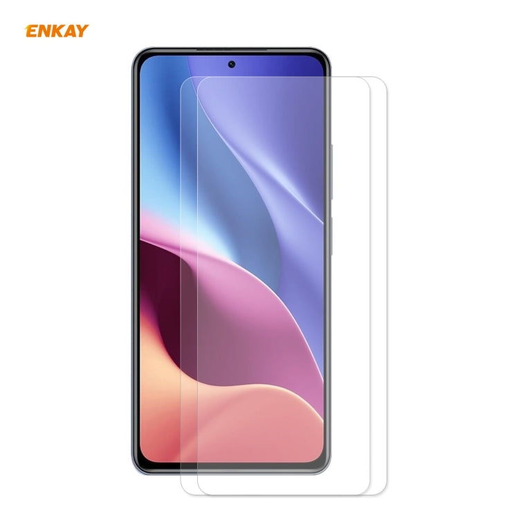 For Xiaomi Poco F3 2 PCS ENKAY Hat-Prince 0.26mm 9H 2.5D Curved Edge Tempered Glass Film -  by ENKAY | Online Shopping South Africa | PMC TechLife | Buy Now Pay Later Mobicred