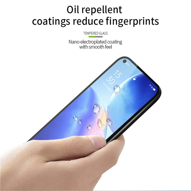 For OPPO Reno5 Z / A94 PINWUYO 9H 2.5D Full Screen Tempered Glass Film(Black) - OPPO Tempered Glass by PINWUYO | Online Shopping South Africa | PMC TechLife | Buy Now Pay Later Mobicred