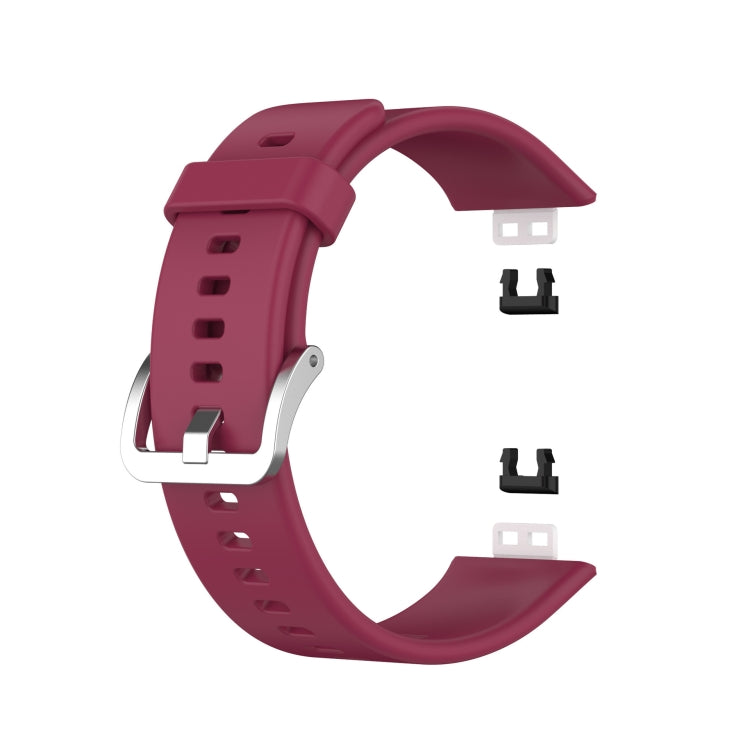 For Huawei Watch Fit TIA-B09 Silicone Watch Band(wine red) - Watch Bands by PMC TechLife | Online Shopping South Africa | PMC TechLife | Buy Now Pay Later Mobicred