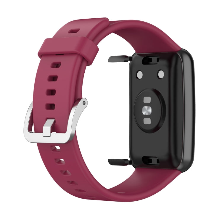 For Huawei Watch Fit TIA-B09 Silicone Watch Band(wine red) - Watch Bands by PMC TechLife | Online Shopping South Africa | PMC TechLife | Buy Now Pay Later Mobicred