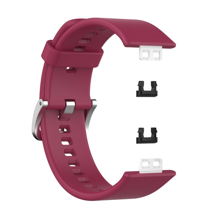 For Huawei Watch Fit TIA-B09 Silicone Watch Band(wine red) - Watch Bands by PMC TechLife | Online Shopping South Africa | PMC TechLife | Buy Now Pay Later Mobicred