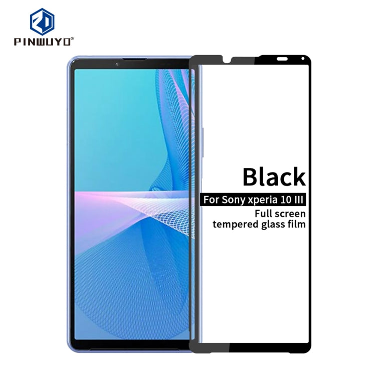 For Sony Xperia 10 III PINWUYO 9H 2.5D Full Screen Tempered Glass Film(Black) - Sony Tempered Glass by PINWUYO | Online Shopping South Africa | PMC TechLife | Buy Now Pay Later Mobicred