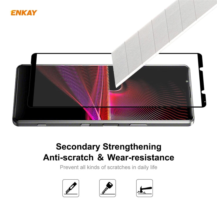 For Sony Xperia 1 III 2 PCS ENKAY Hat-Prince Full Glue 0.26mm 9H 2.5D Tempered Glass Full Coverage Film - Sony Tempered Glass by ENKAY | Online Shopping South Africa | PMC TechLife | Buy Now Pay Later Mobicred