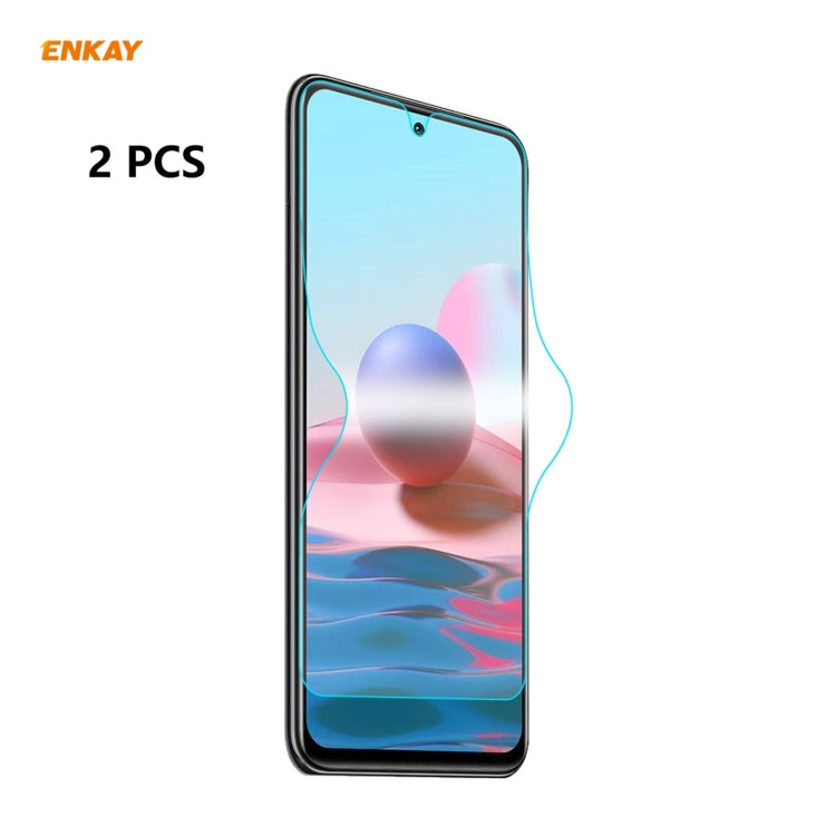 For Redmi Note 10s / Note 10 4G 2 PCS ENKAY Hat-Prince Full Glue Full Coverage Screen Protector Explosion-proof Hydrogel Film - For Xiaomi by ENKAY | Online Shopping South Africa | PMC TechLife | Buy Now Pay Later Mobicred